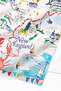 Marine Themed Marine Map Beach Towel - Mediterranean Style Blue Red Nautical Quick Drying Cover Towel - 3