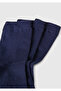 Unisex Navy Blue Cotton Blend Triple Socks Set - 2