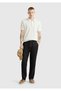 Men's Black 100% Linen Waist Drawstring Trousers - 5