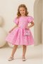 Girl's Floral Patterned Balloon Sleeve Special Occasion Evening Dress - 3