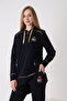 Women's Cotton Long Sleeve Two Thread Tracksuit Set / Navy Blue 5414 - 7