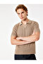 Cotton Regular Fit Short Sleeve Textured Polo Neck T-Shirt