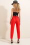 Belted Back Elastic Trousers - 7