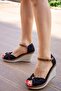 Black Women's Wedge Heeled Shoes 9674040505 - 2