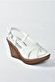 White Wedge Heeled Women's Shoes K674041309 - 5