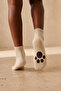 Children's Paw Print Printed Step Socks Ecru