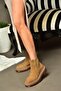 R555235102 Tan Genuine Leather Suede Women's Boots - 3