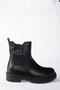 Black Genuine Leather Daily Women's Boots N555257203 - 4