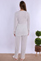 Cotton Maternity and Postpartum Pajama Set with Breastfeeding Feature – Elastic Waistband Effortt - Ecru - 3