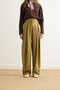 Wide Pleated Linen Trousers Khaki - 4