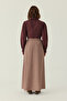 Double Pleated Tensel Skirt Mink - 3