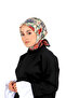 وشاح حريري بنمط الآيفي باللون الأسود والأحمر - 2