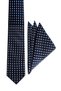 Petrol Blue Patterned Silk Tie Set - 2