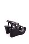 4715 Women's 9 cm Wedge Heel Stone Detailed Skin Sandals - 4