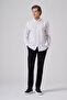 Men's White Cotton Trendy Striped Dynamic Fit Button-Down Collar Shirt - 4