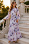 Patterned Hijab Dress Ecru 585 - 4
