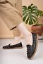 D25Ya 345 Black Genuine Leather Perforated Women's Shoes - 2