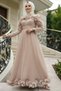 Ruffle Detailed Stone Hijab Evening Dress 55691Tas