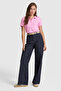 Women's Violet Polo Collar Basic T-Shirt 50321818-Vr037 - 4