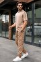 Beige Slim Fit Cargo Pocket Men's Trousers 5447