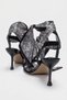 Women's Black Patent Scarf 8 Cm. Thin High Heeled Sandals Evening Dress - 5