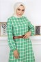Frilly Hijab Dress Green 19165 - 2