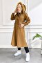 Hooded Zipper Coat Brown 10349 - 3