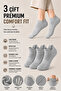 Original 3 Pairs Unisex Ear-Looped Shoes, Comfort Model, Non-Slip, Sweat-Absorbent, Breathable, 4-Season Use, Special Design, Ankle-Length, Premium Cotton, Daily Use, 3-Piece Sneaker Sports Shoe Socks