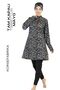 Water-Repellent Tunic Swimsuit with Wide-Lettered Pattern, Long Tunic, and Inner Layer