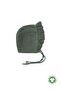 Tied Ruffled Organic Muslin Baby Hat 0-2 Years Khaki Green