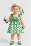 Baby Girl Floral Print Sling Dress and Hat Set Cotton Summer Daisy Print Bow Baby Dress - 4