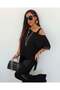 Buketli̇ Women's One-Shoulder Strap Blouse with Satin and Lace Detailing and Bottom Base with Lace Detailing - 2