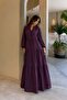 Batwing Sleeve Detailed Muslin Casual Dress Mürdüm 9330-E