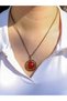 Natural Stone Agate Natural Stone Women's Antique Round Natural Stone Necklace Evil Eye Stone Euk37A - 3