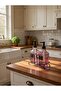 Modern Striped Glass Double Liquid Soap Dispenser & Detergent Holder Set - 500ml Kitchen and Bathroom Organizer with Stand - 5