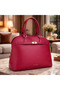 Wine Gold Lock Detailed Classic Women's Clutch Bag |   Wine T8319 - 5