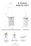 White Square Mina Due Stand Toilet Paper Holder and 6-Piece Bathroom Set - 3