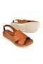 , Women's Genuine Leather Sandals 1511051Z036 Tan - 5