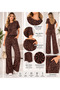 Women's Leopard Patterned Modal Fabric Short-Sleeved Top and Long-Legged Pocketed Pants with Sporty-Chic Style, Suitable for Both Daily Wear and Home Elegance - 3