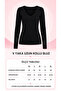Black V-Neck Long Sleeve Blouse - 2
