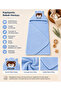 Hooded Baby Bathrobe Towel 100% Cotton Teddy Bear Embroidered Sleeved Bath Towel Blue - 2