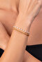 Dorika Top and Pearl Detailed Double Gold Bracelet Set - 5