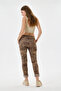 Women's Mink Italian Silvery Leopard Pattern Lycra Pants with Elastic Waist, Size 38 - 44 - 4