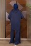 Women's Modal Pique Fabric Hooded Kangaroo Pocket Hijab Set 1225 Navy Blue - Premium Series - 6