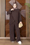 Women's Modal Cupra Fabric Asymmetrical Cut Hijab Set 1224 Brown - Premium Series - 5
