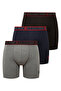 Men's Black - Anthracite Melange - Navy Blue Long Leg 3-Pack Boxers