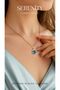 Blue Zircon Stone Lotus Steel Necklace - 2