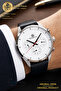 Original Functions Active Steel Case Business Stylish Wear Combination Leather Strap Black Men's Wristwatch - 2