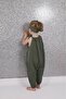 100% Organic Double Layer Muslin Girls' Shalwar Jumpsuit Army Green - 5