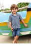 Basic Waffle Shirt for Ages 2-5 - Blue - 4